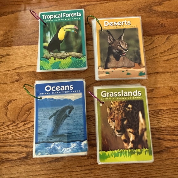 Animal Classifying Cards - 4 Set - Tropical Forests, Deserts, Oceans, Grasslands - Picture 1 of 4